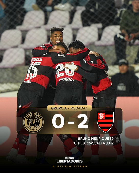 Flamengo inicia Copa Libertadores com vitória na altitude de Cusco